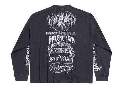 Balenciaga DIY Metal Longsleeve Medium Fit T-Shirt Black/White 