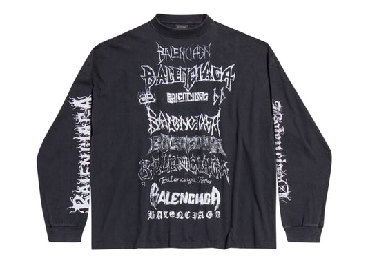 Balenciaga T-shirt DIY Metal à manches longues coupe moyenne Noir/Blanc 