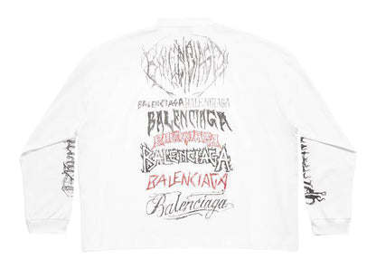 Balenciaga DIY Metal Longsleeve Medium Fit T-Shirt White/Black/Red