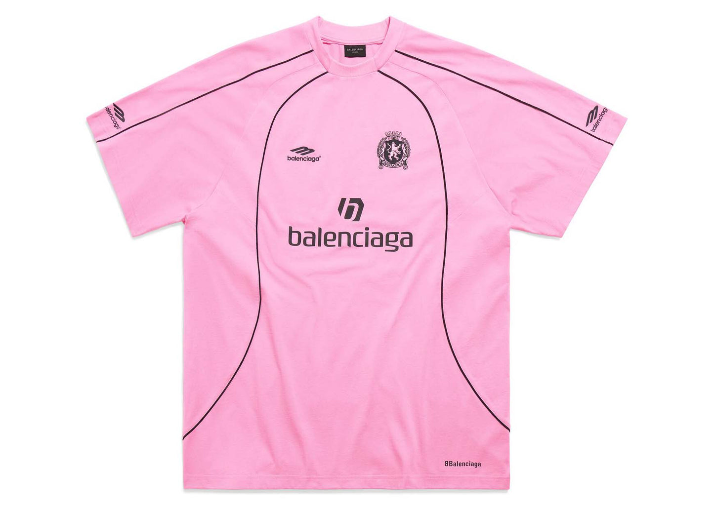 Balenciaga Miami Soccer T-Shirt Oversized Pink/Black