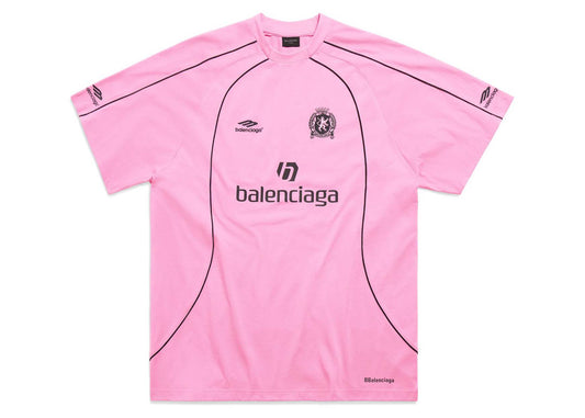 Balenciaga Miami Soccer T-Shirt Oversized Pink/Black