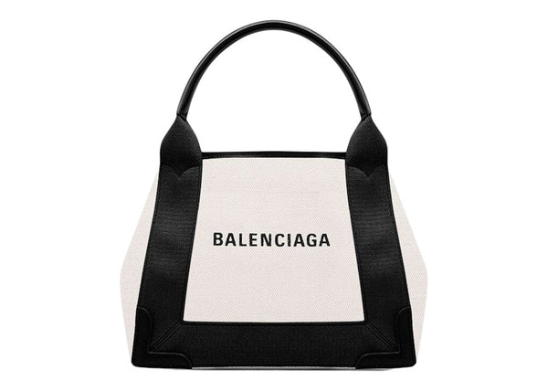 Balenciaga Navy Cabas Tote Bag XS Light Beige/Black