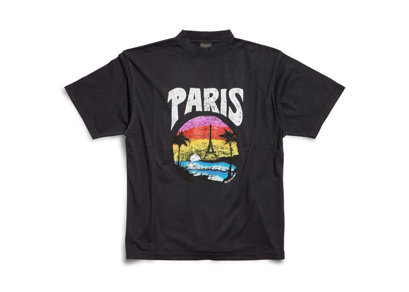 Balenciaga Paris Tropical T-Shirt Medium Fit Schwarz