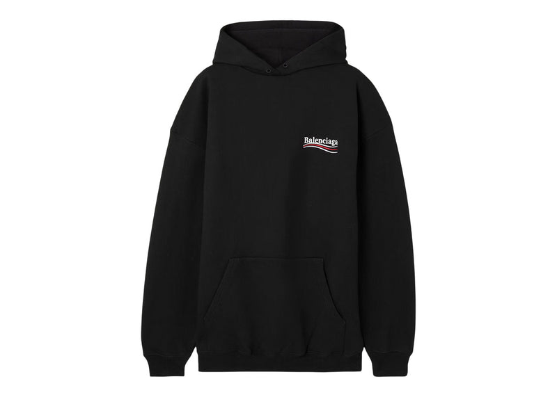 Balenciaga Political Campaign Kapuzenpullover in großer Passform, Schwarz 