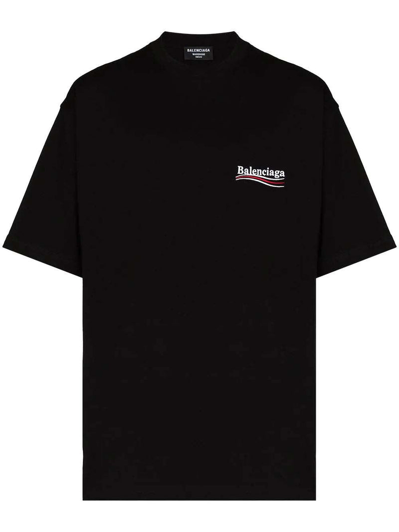 Balenciaga Political Campaign T-Shirt in großer Passform, Schwarz 