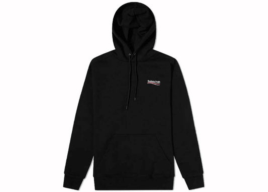 Balenciaga Political Campaign Logo Popover Hoodie Black 