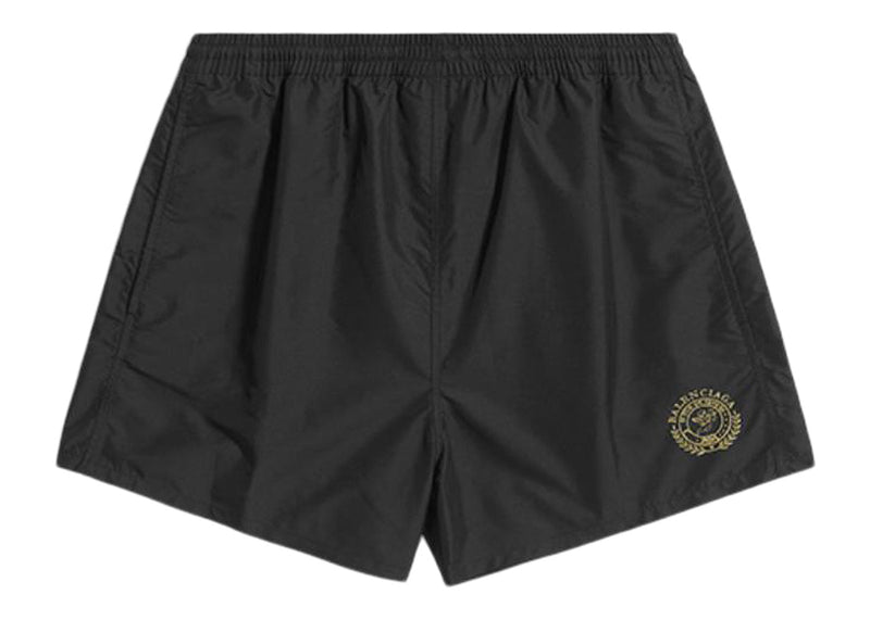 Balenciaga – Badeshorts in normaler Passform in Schwarz 