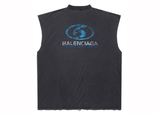 Balenciaga T-shirt sans manches Surfer Noir 