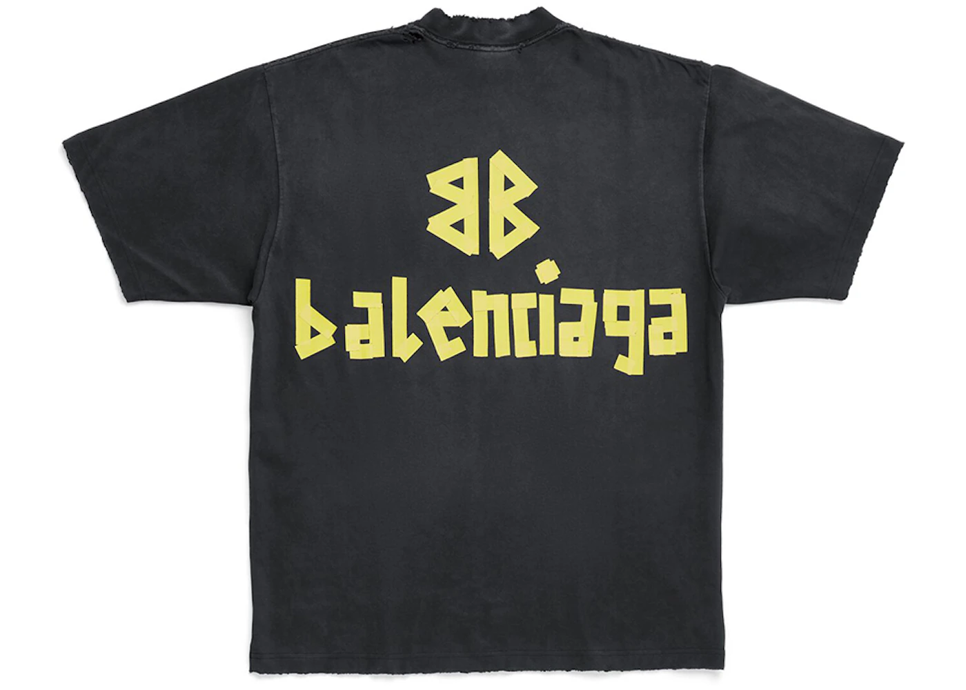 Balenciaga Tape Type T-shirt Coupe Moyenne Noir Délavé