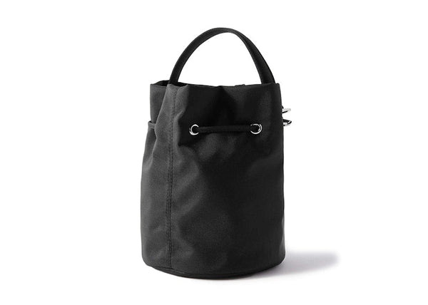 Balenciaga Wheel Shell Drawstring Bucket Bag XS Black/White