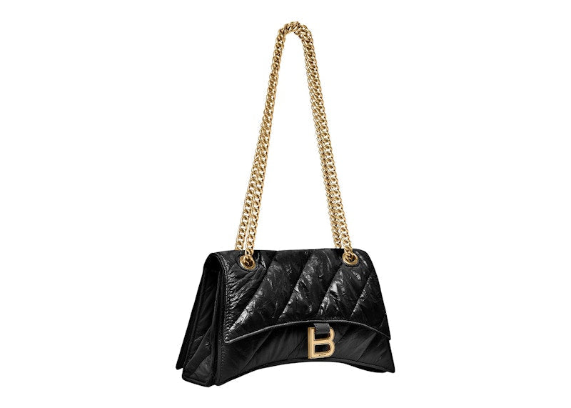 Balenciaga Women's Crush Small Chain Bag Quilted Black