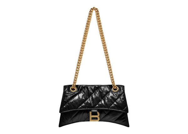 Balenciaga Women's Crush Small Chain Bag Quilted Black