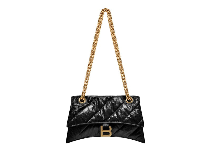 Balenciaga Women's Crush Small Chain Bag Quilted Black