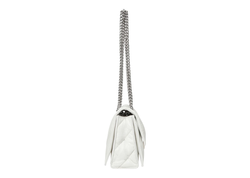 Balenciaga Women's Crush Small Chain Bag Quilted Optic White