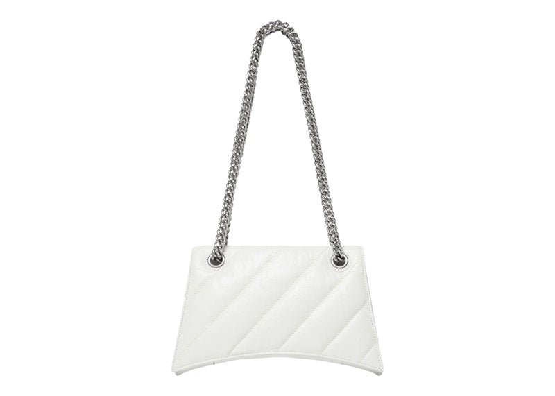 Balenciaga Women's Crush Small Chain Bag Quilted Optic White