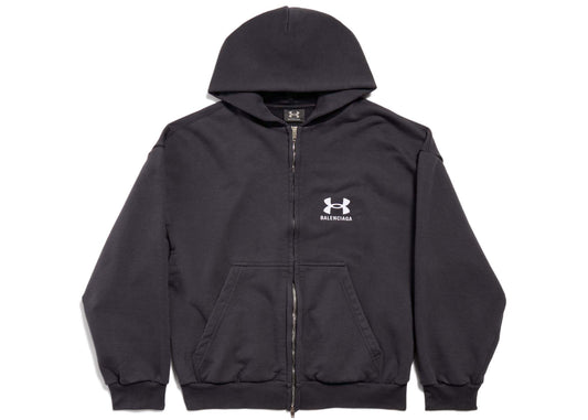 Balenciaga x Under Armor Zip-Up Hoodie Regular Fit Black/White 