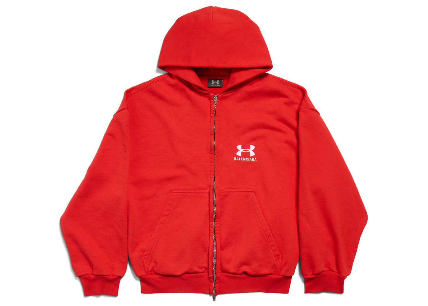 Balenciaga x Under Armor Zip-Up Hoodie Regular Fit Red/White 