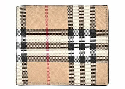 Burberry Vintage Check 8 Card Slot Wallet Beige/Black