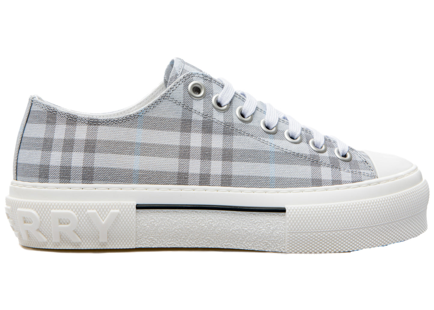 Baskets Burberry Vintage Check en coton gris bleu