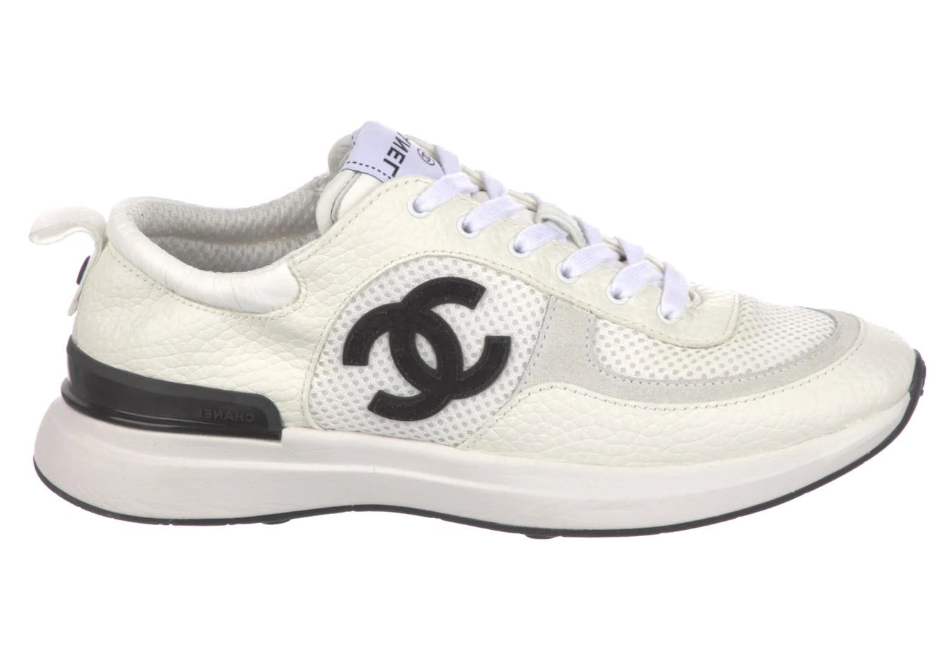 Chanel CC Logo Trainer White Black