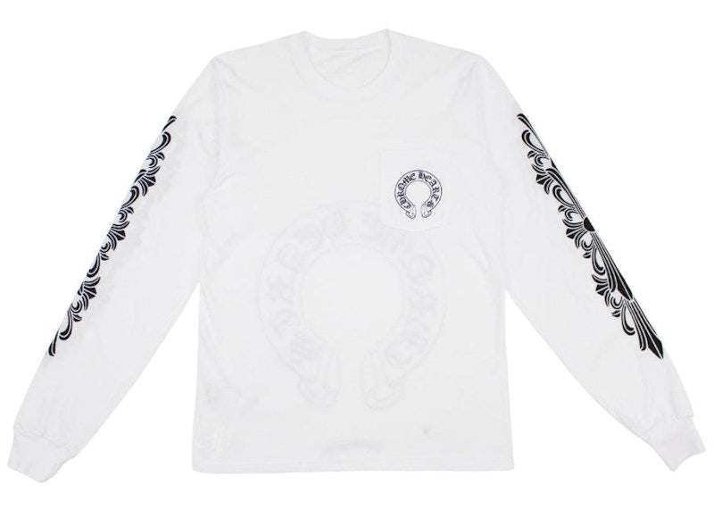Chrome Hearts Floral Horseshoe L/S T-shirt White