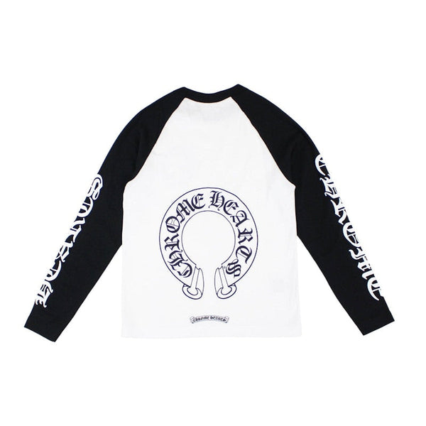 Chrome Hearts Horseshoe Baseball Shirt White/Black