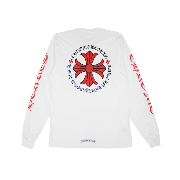 Chrome Hearts Made in Hollywood Plus Cross L/S T-shirt White/Red