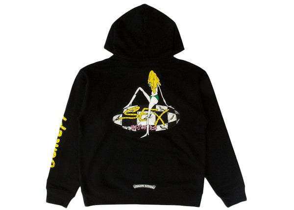 Sweat à capuche noir avec le slogan « Chrome Hearts Matty Boy Sex Records »