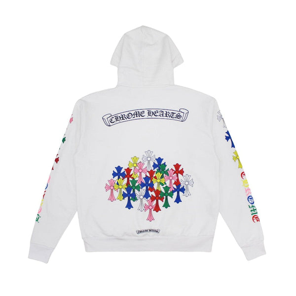 Sweat à capuche blanc multicolore Chrome Hearts
