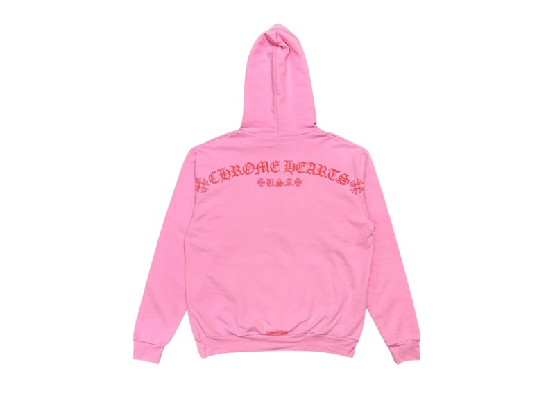 Chrome Hearts Red Logo Hoodie Pink