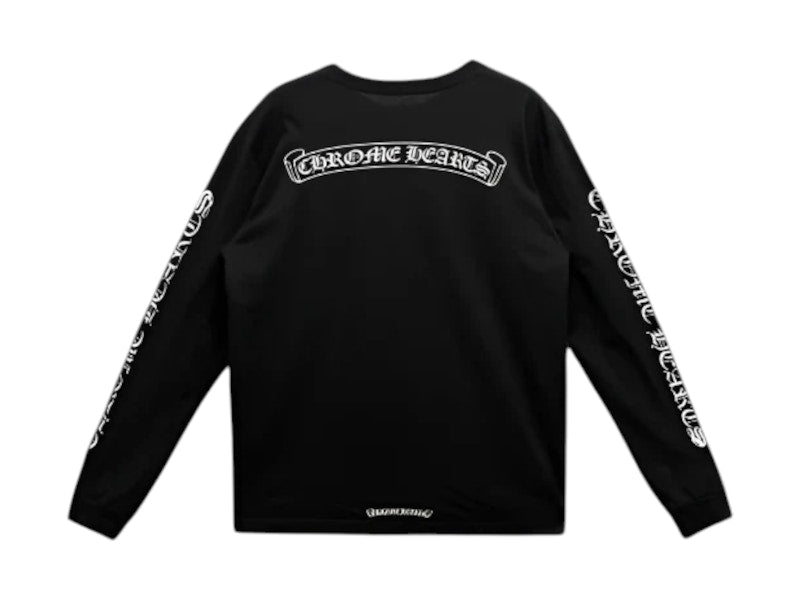 Chrome Hearts Scroll Logo L/S Pocket T-shirt Black
