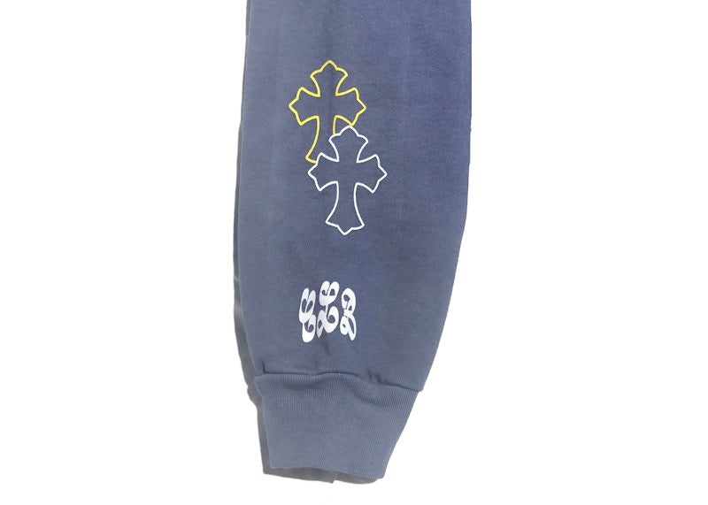 Chrome Hearts x Drake Certified Chrome Hand Dyed Hoodie Washed Blue