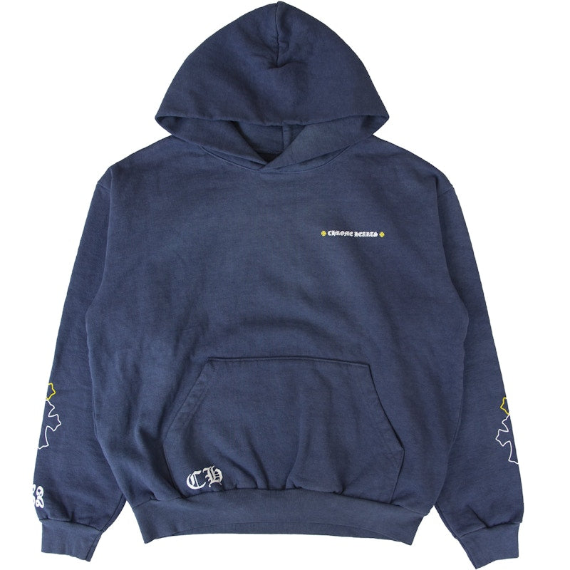 Chrome Hearts x Drake Certified Chrome Hand Dyed Hoodie Washed Blue