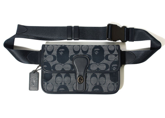 Sac ceinture Coach x BAPE Turnlock Tab bleu marine 