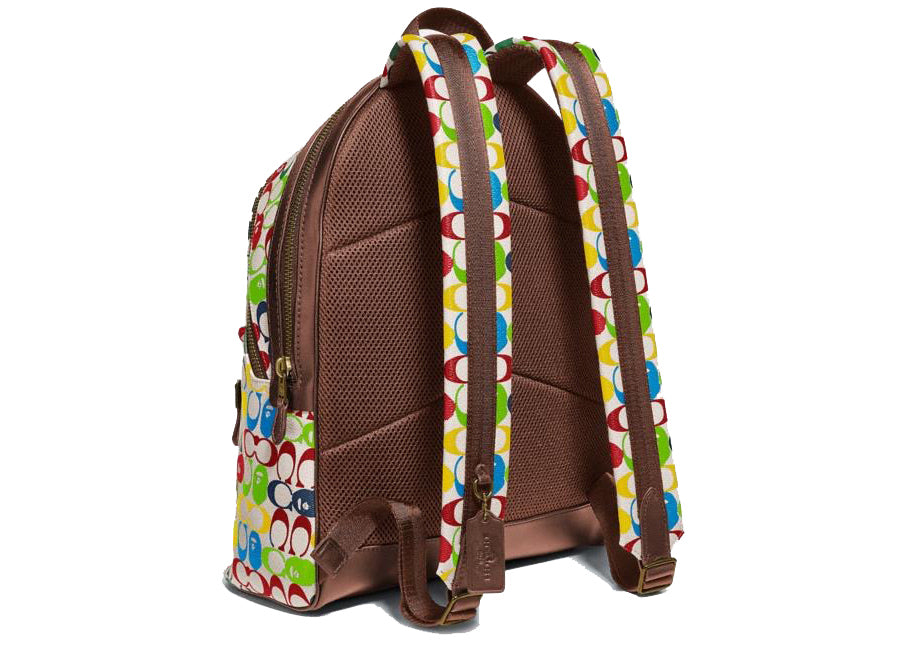 Coach x Bape Academy Backpack Signature Canvas With Ape Head Brass/Multi 