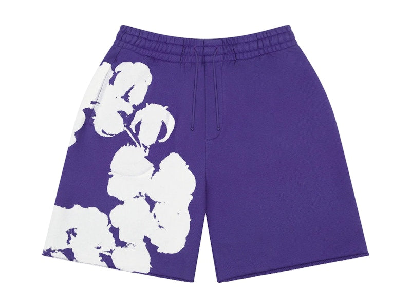 Denim Tears Big Cotton Wreath Sweat Shorts Purple