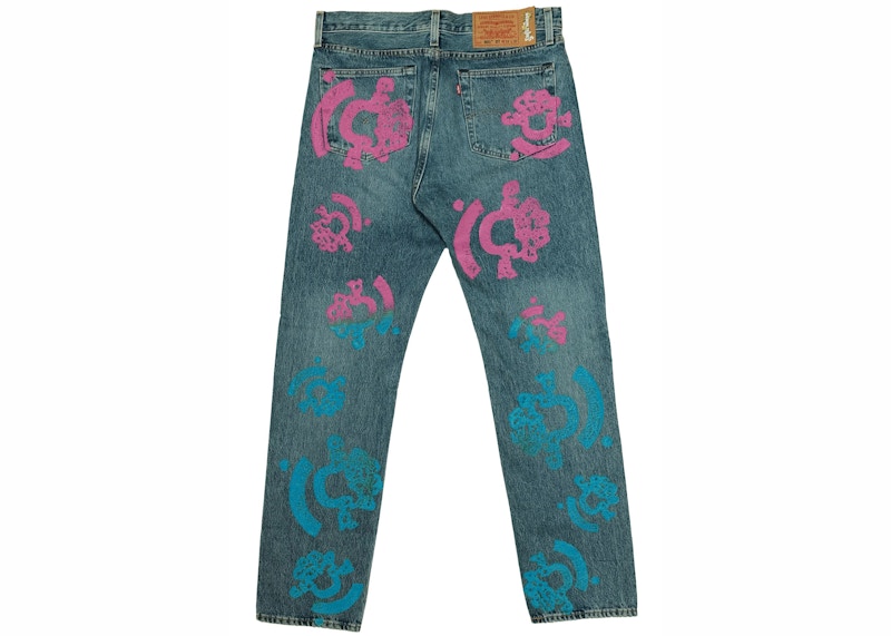 Denim Tears Bstroy Tears 501 Light Wash Jean Pink/Blue