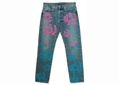 Denim Tears Bstroy Tears 501 Light Wash Jean Pink/Blue