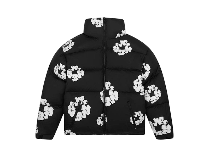 Denim Tears Cotton Wreath Puffer Jacket Black