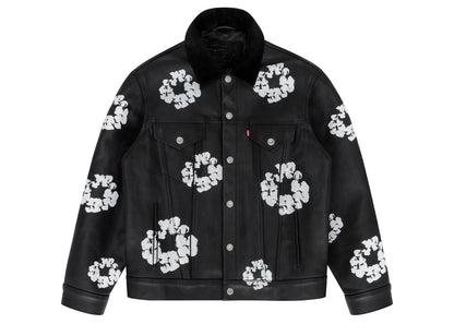 Denim Tears x Levi's Leather Cotton Wreath Type-3 Jacket Black Denim 