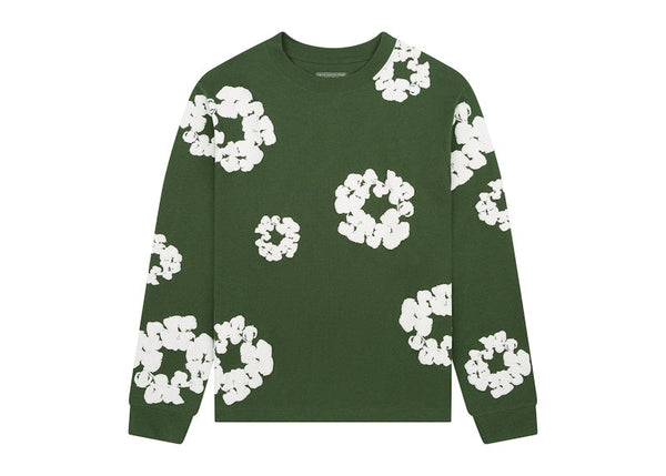 Denim Tears Long Sleeve Cotton Wreath T-shirt Green