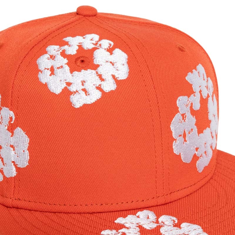 Denim Tears New Era Cotton Wreath 59/50 Cap Orange