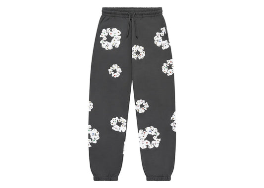 Denim Tears Rhinestone Cotton Wreath Sweatpants Vintage Black