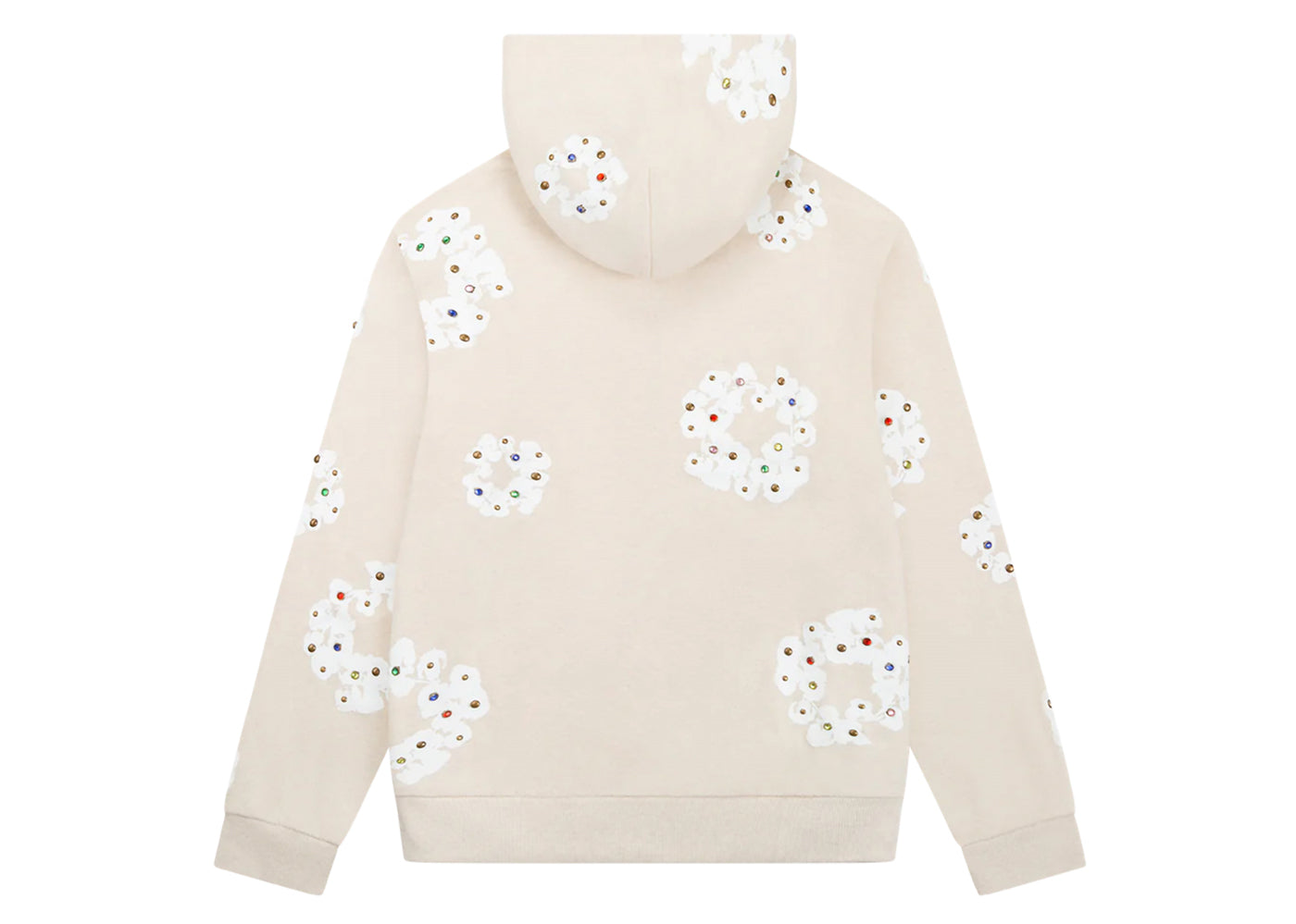 Denim Tears Sweat à capuche zippé en coton avec strass et couronne de flocons d'avoine 