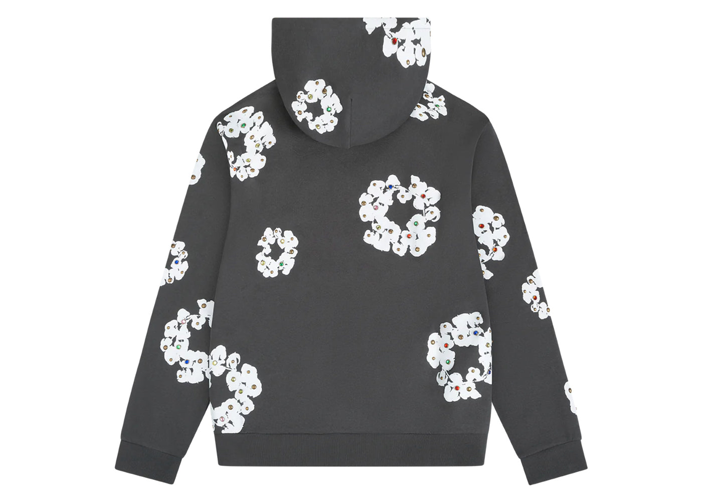 Denim Tears Strass Coton Couronne Zip Sweat À Capuche Vintage Noir 