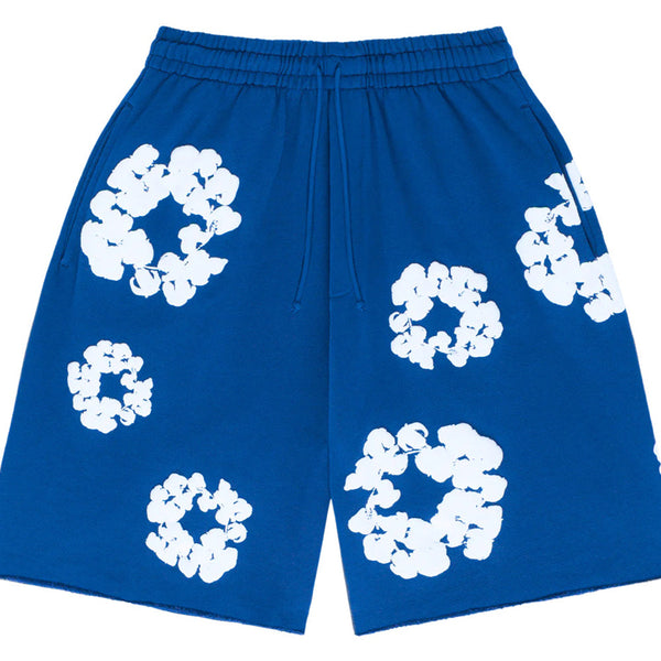 Denim Tears The Cotton Wreath Shorts Royal Blue – Sneaker