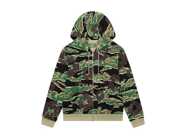Denim Tears The Cotton Wreath Zip Sweatshirt Green Camo