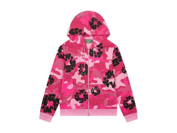 Denim Tears The Cotton Wreath Zip Sweatshirt Pink Camo