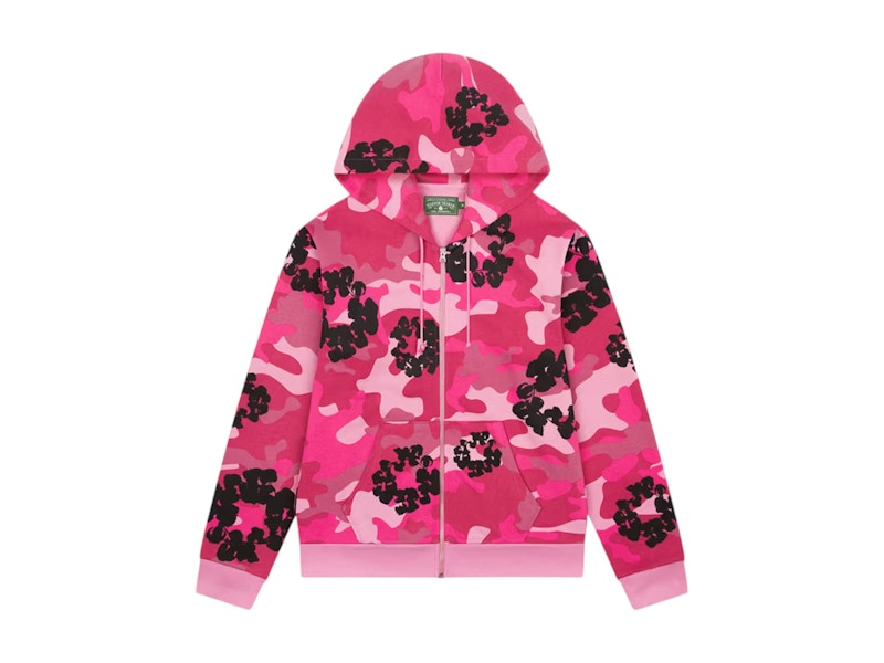 Denim Tears The Cotton Wreath Zip Sweatshirt Pink Camo