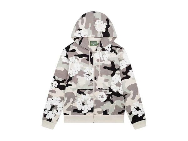 Denim Tears The Cotton Wreath Zip Sweatshirt White Camo